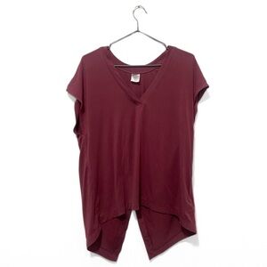 Athleta Pink/Mauve Essence Away From Body V-Neck Back-Tie Top Size Medium